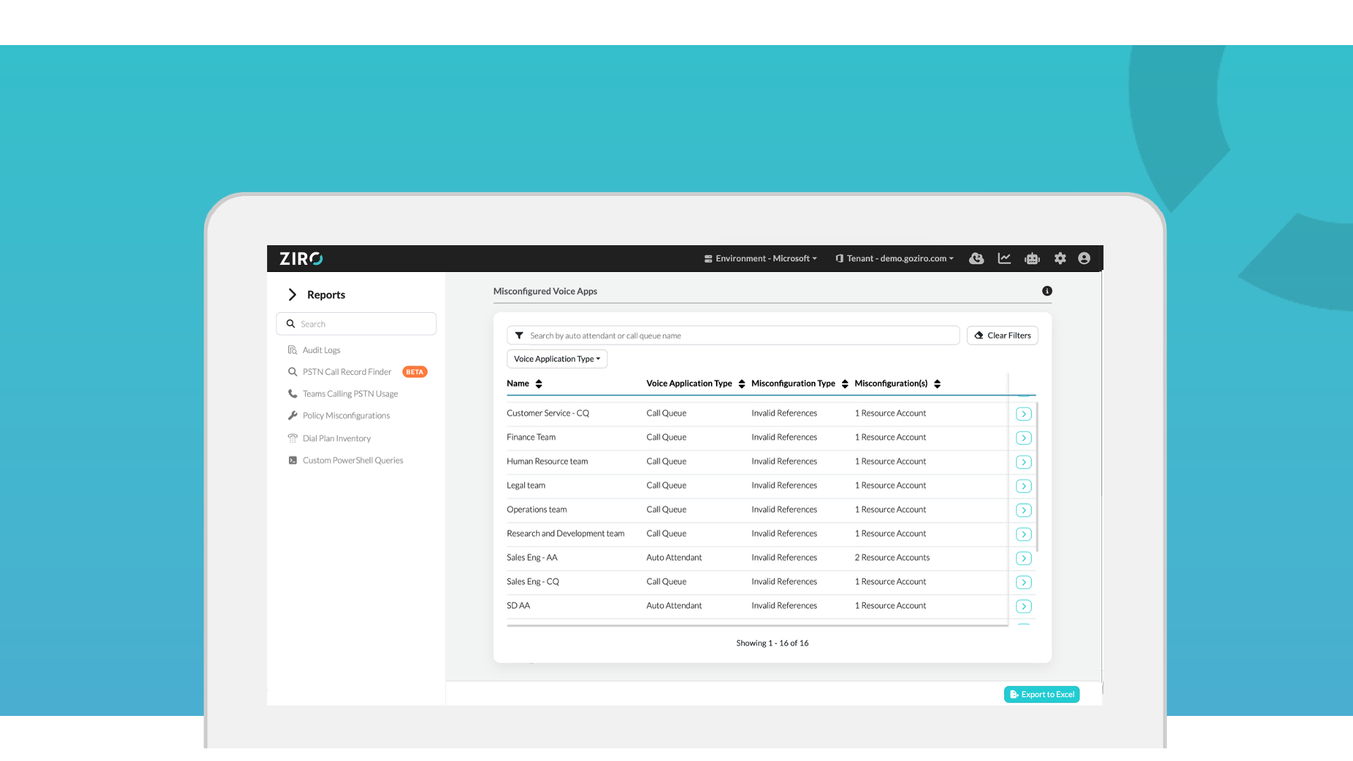 Screenshot of the Voice App Misconfiguration Report